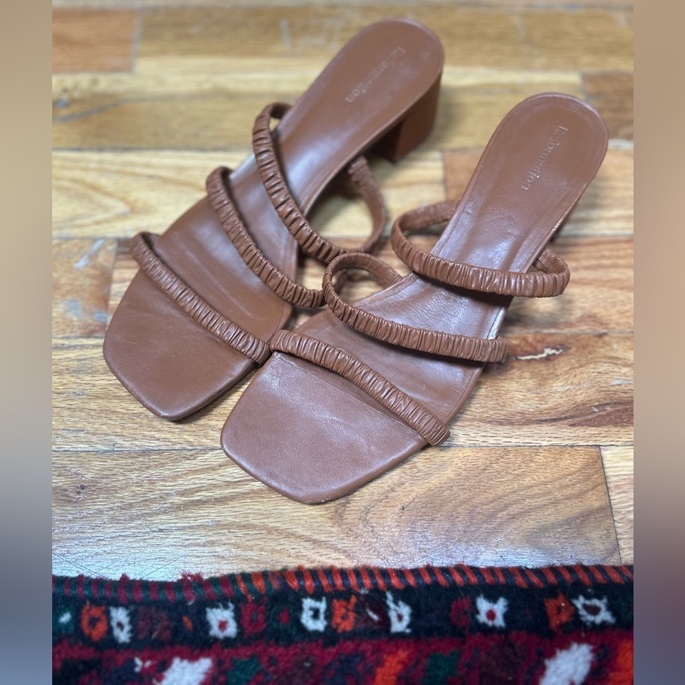 Brown Strappy Block Heel Sandals - Women